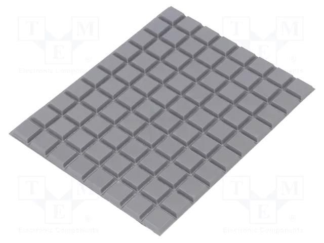Self-adhesive foot; H: 3mm; grey; polyurethane; Shore hardness: 70 3M SJ5008/GY