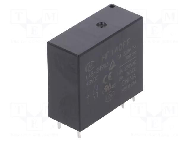 Relay: electromagnetic; DPST-NO; Ucoil: 48VDC; 10A; 10A/250VAC HONGFA RELAY HF140FF/048-2HSW3