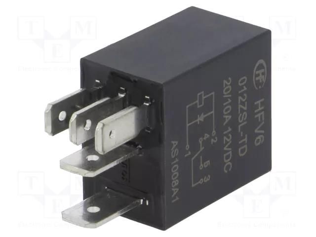 Relay: electromagnetic; SPDT; Ucoil: 12VDC; 30A; automotive; 124Ω HONGFA RELAY HFV6/012ZSL-TD