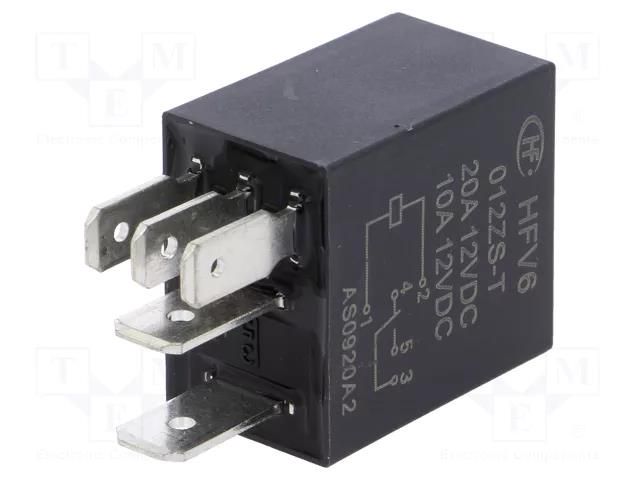 Relay: electromagnetic; SPDT; Ucoil: 12VDC; 30A; automotive; 90Ω HONGFA RELAY HFV6/012ZS-T