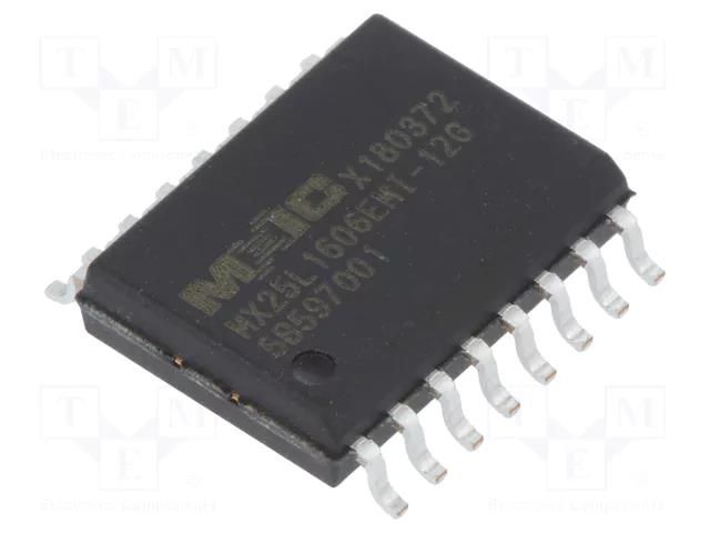 IC: FLASH memory; 16MbFLASH; SPI; 86MHz; 2.7÷3.6V; SOP16; serial MACRONIX INTERNATIONAL MX25L1606EMI-12G
