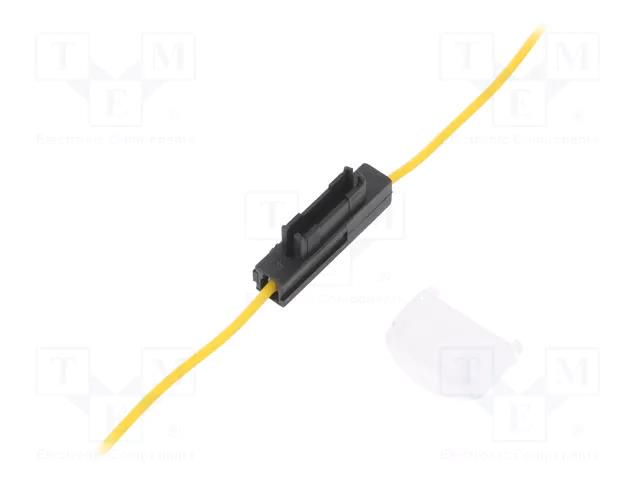 Fuse holder; 19mm; 0.75mm2; 5A; yellow; automotive fuses 4CARMEDIA OBS-075-Y