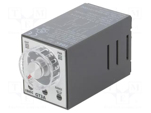 Timer; 0,1s÷180h; SPDT + SPDT; 250VAC/3A,30VDC/1A; Usup: 24VAC IDEC GT3A-2AD24
