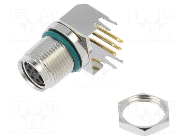 Connector: M8; female; PIN: 5; 1.5A; 30V; IP68; angled 90°; on PCBs AMPHENOL LTW M8AS-05PFFR-SF8001