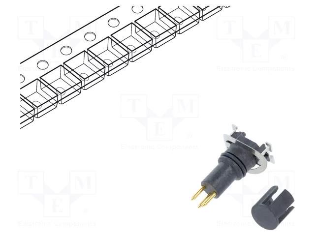 Connector: M8; male; PIN: 3; 3A; 60V; vertical; on PCBs; socket AMPHENOL LTW M8S-03PMMT-EE8001