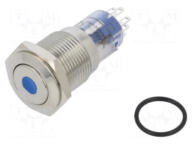 Switch: vandal resistant; DPDT; 3A/250VAC; IP67; ON-(ON); blue BULGIN MP0045/1D1BL012S