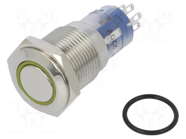 Switch: vandal resistant; DPDT; 3A/250VAC; IP67; ON-ON; amber BULGIN MP0045/1E2AM220S