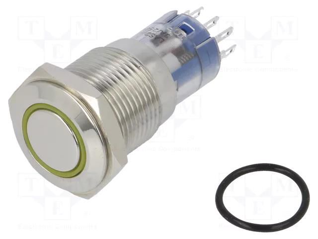 Switch: vandal resistant; DPDT; 3A/250VAC; IP67; ON-(ON); amber BULGIN MP0045/1D2AM220S