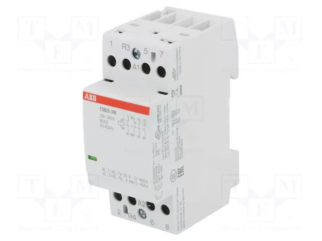 Contactor: 4-pole installation; 25A; 230÷240VAC,230÷240VDC; ESB ABB ESB25-31N-06