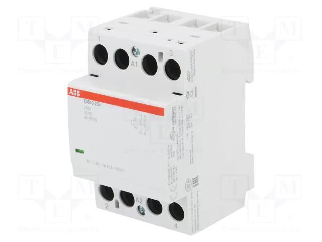 Contactor: 2-pole installation; 40A; 230VAC,230VDC; NO x2; ESB ABB ESB40-20N-06