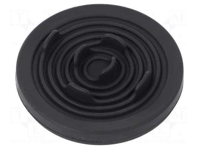 Grommet; Ømount.hole: 50mm; elastomer thermoplastic TPE; black MOREK T-RGDM50-RAL9005V0