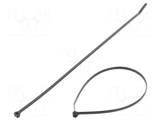 Cable tie; with a metal clasp; L: 363mm; W: 3.6mm; black; polyamide PANDUIT BT4I-C0