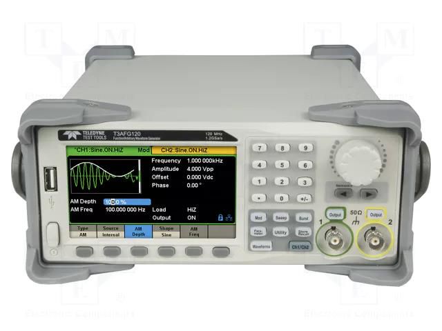 Generator: arbitrary, function; 120MHz; colour,LCD 4,3"; Ch: 2 TELEDYNE LECROY LC-T3AFG120