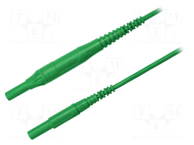 Test lead; 8A; banana plug 4mm,both sides; Len: 1m; green SCHÜTZINGER MSFKB4411100-GN