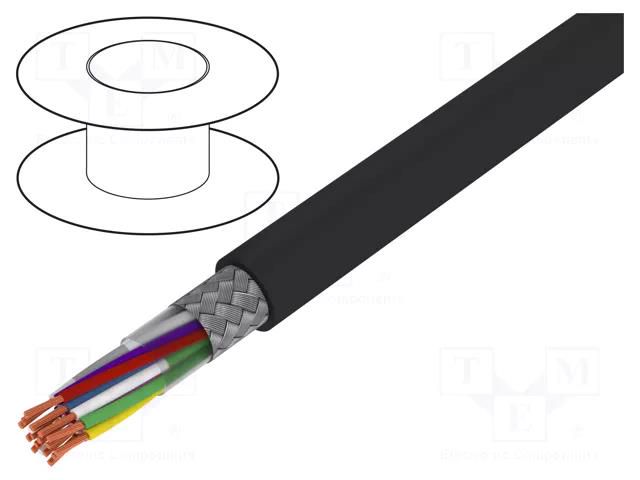 Wire; UNITRONIC® Li2YCYv (TP); 8x2x0.5mm2; PVC; black; 50V LAPP LI-2YCYV-8X2X0.5