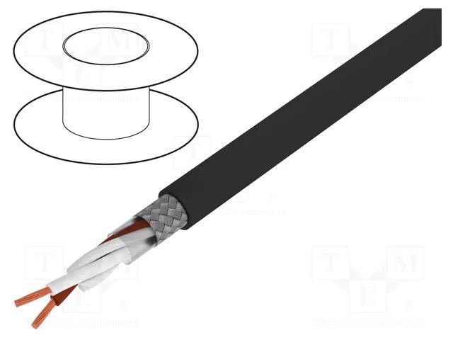 Wire; UNITRONIC® Li2YCYv (TP); 1x2x0.5mm2; PVC; black; 50V LAPP LI-2YCYV-1X2X0.5