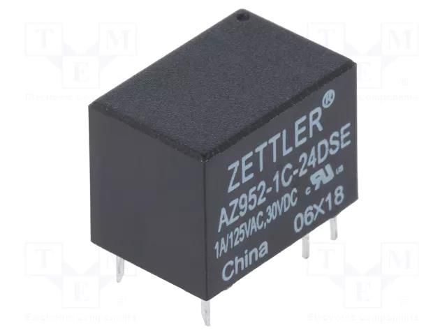 Relay: electromagnetic; SPDT; Ucoil: 24VDC; 1A; 1A/125VAC; 1A/30VDC ZETTLER AZ952-1C-24DSE