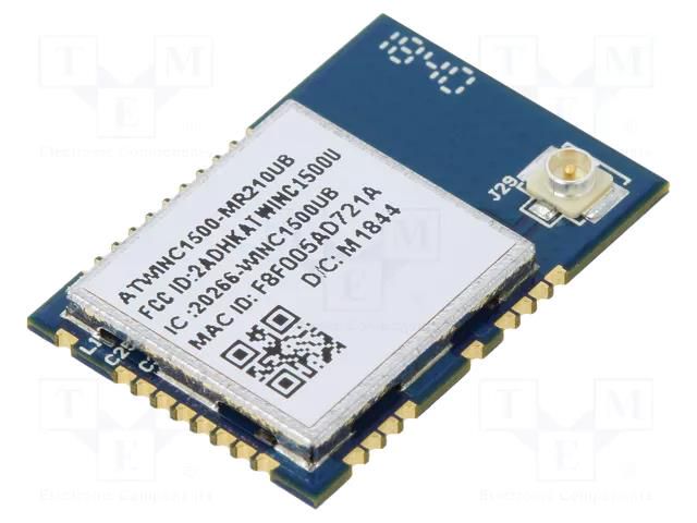 Module: WiFi; 17dBm; IEEE 802.11b/g/n; SPI,UART; SMD; 72Mbps; U.FL MICROCHIP TECHNOLOGY WINC1500-MR210UB61