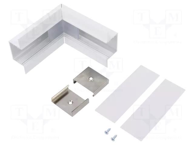 Connector 90°; white; aluminium; VARIO30-05 TOPMET TOP-V4740001