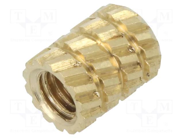 Threaded insert; brass; without coating; M2,5; L: 5.9mm DREMEC DR11M2.5