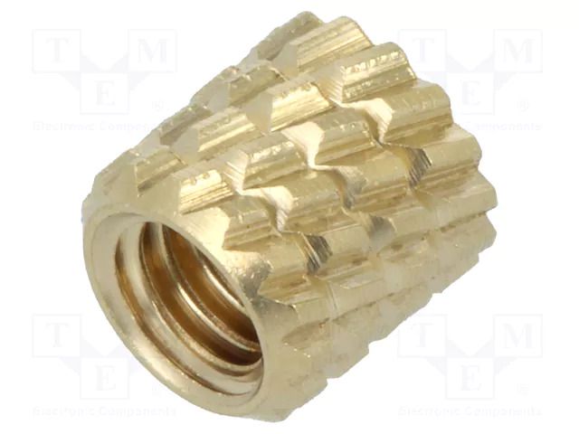 Threaded insert; brass; without coating; M5; L: 5.9mm; Øout: 7mm DREMEC DR11M5
