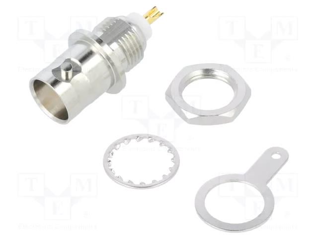 Connector: BNC; socket; female; straight; 50Ω; soldering; POM; brass AMPHENOL RF 112424