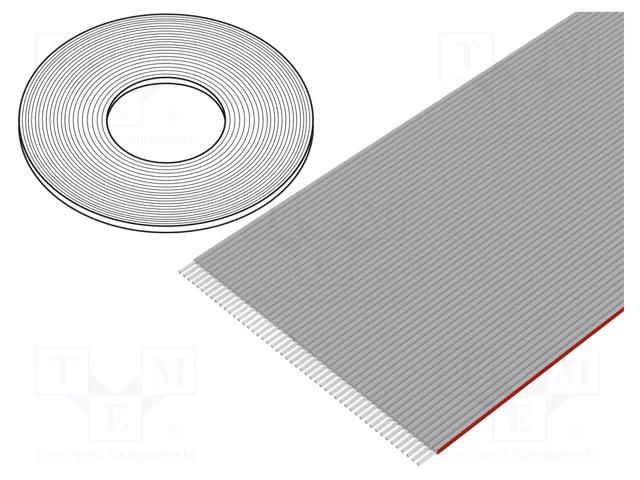 Wire: ribbon; 1mm; stranded; Cu; unshielded; PVC; grey; 30.5m CONNFLY DS1057-01-50A282R