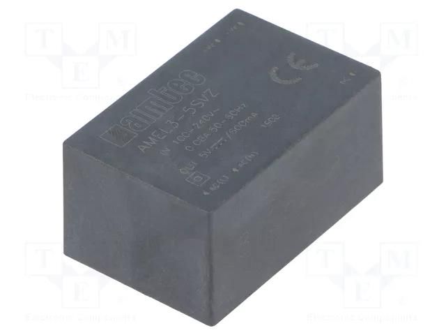 Converter: AC/DC; 3W; Uin: 85÷264VAC,100÷370VDC; Uout: 5VDC; 74% AIMTEC AMEL3-5SVZ