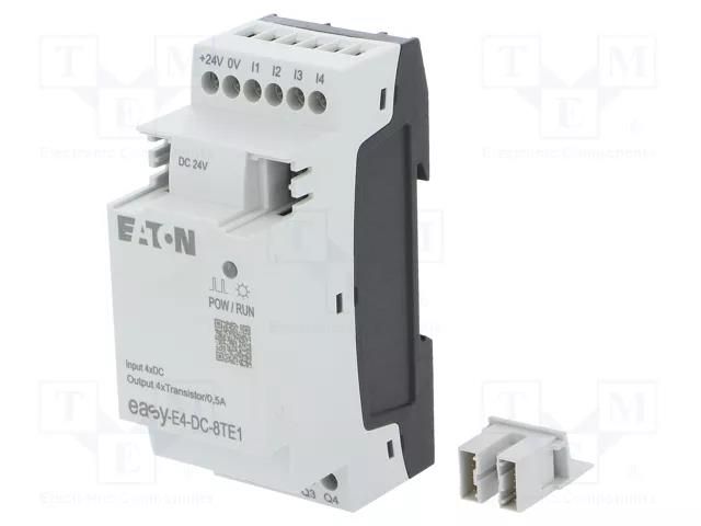 Module: extension; IN: 4; OUT: 4; OUT 1: transistor; 24VDC; easyE4 EATON ELECTRIC EASY-E4-DC-8TE1