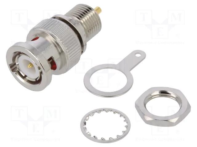 Connector: BNC; socket; male; straight; 50Ω; soldering; POM; brass AMPHENOL RF 112420