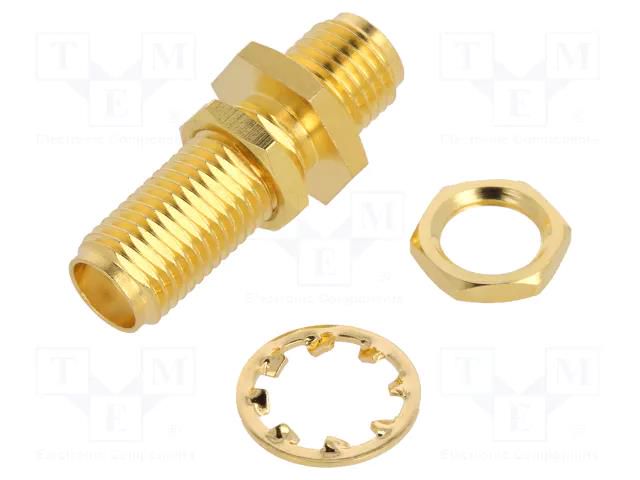 Coupler; RP-SMA male,SMA female; reverse; straight; 50Ω; PTFE AMPHENOL RF 132170RP