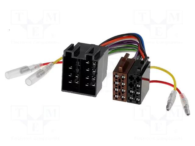 ISO socket x2,ISO plug x2,supply wires; PIN: 13(5+8); Opel,VW 4CARMEDIA ZRS-ISO-ISO/VW