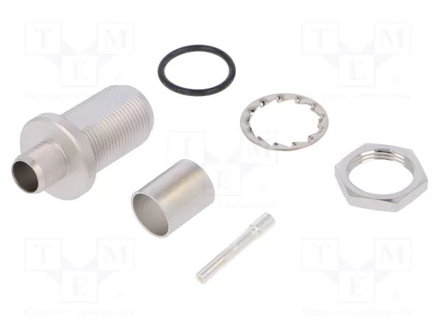 Connector: N; socket; female; straight; 50Ω; crimped; silver plated TELEGÄRTNER J01021A0197