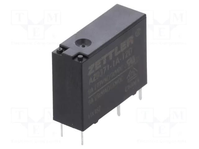 Relay: electromagnetic; SPST-NO; Ucoil: 12VDC; 5A; 5A/250VAC; PCB ZETTLER AZ9371-1A-12D