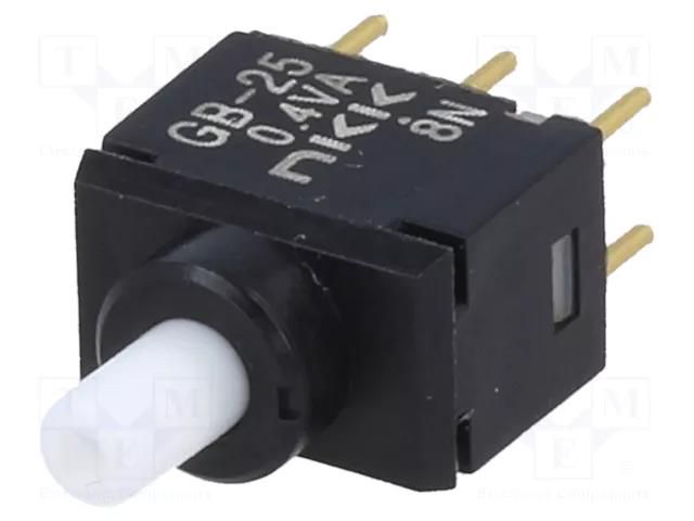 Switch: push-button; Pos: 2; DPDT; 0.01A/28VAC; 0.01A/28VDC; 500MΩ NKK SWITCHES GB25AP