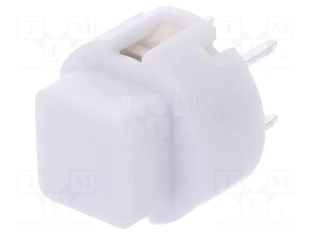 Switch: keypad; Pos: 2; SPST-NO; 0.01A/32VDC; white; THT; 1.3N; D6 C&K D6Q-W