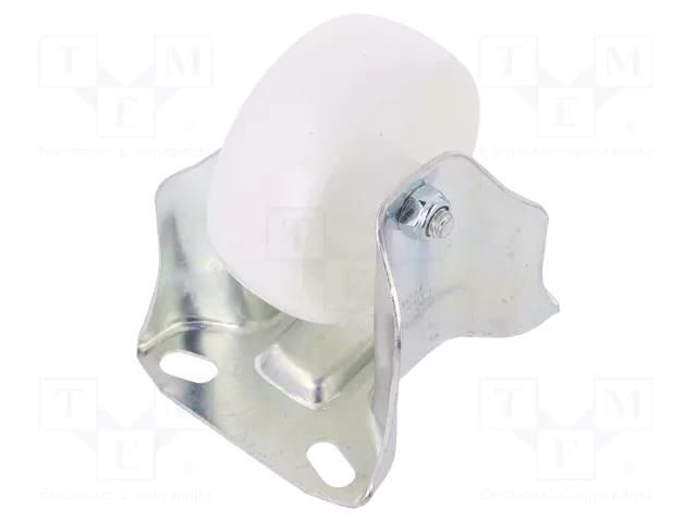 Transport wheel; Ø: 80mm; W: 30mm; H: 107mm; rigid; Dyn.load: 1.8kN ELESA+GANTER RE.F8-080-PBL-N