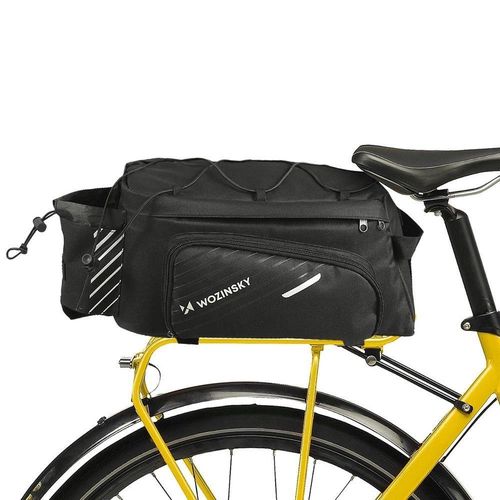 Wozinsky Bike Pannier Rack Bag with Shoulder Strap 9L (Rain Cover Included) Black (WBB22BK), Wozinsky 5907769300646 5907769300646