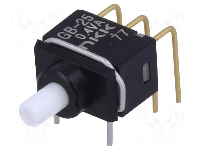 Switch: push-button; Pos: 2; DPDT; 0.01A/28VAC; 0.01A/28VDC; 500MΩ NKK SWITCHES GB25AH