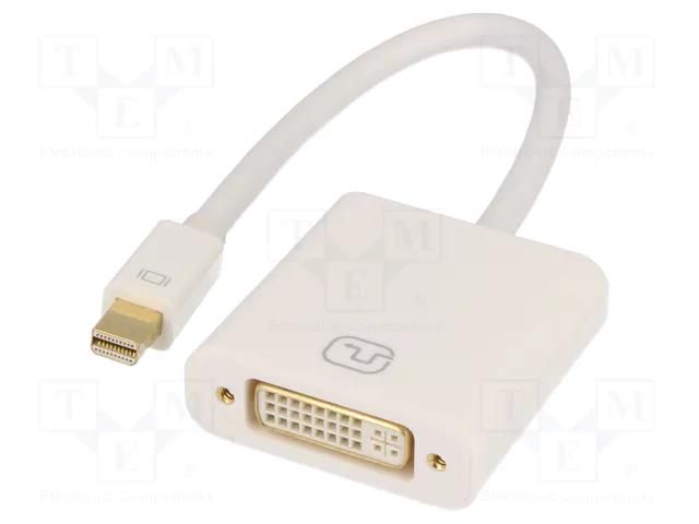 Adapter; DVI-I (24+5) socket,mini DisplayPort plug; 0.15m DIGITUS AK-340406-001-W