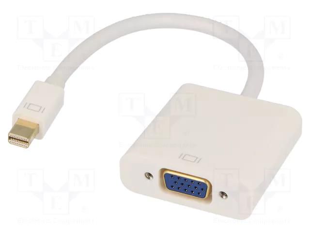 Converter; D-Sub 15pin HD socket,mini DisplayPort plug; 0.15m DIGITUS AK-340407-001-W