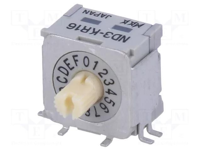 Encoding switch; HEX/BCD; Pos: 16; angular; Rcont max: 30mΩ; ND3 NKK SWITCHES ND3KR16H