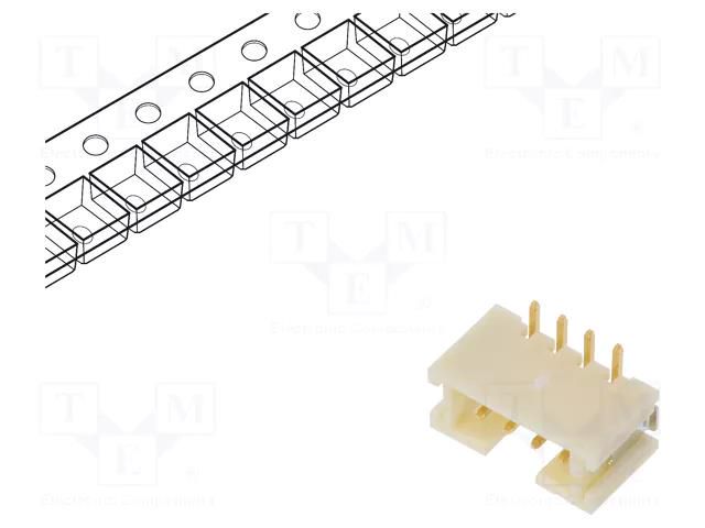 Connector: wire-board; socket; male; PIN: 4; PH; Pitch: 2mm; SMT; 100V JST B4B-PH-SM4-GW-TB