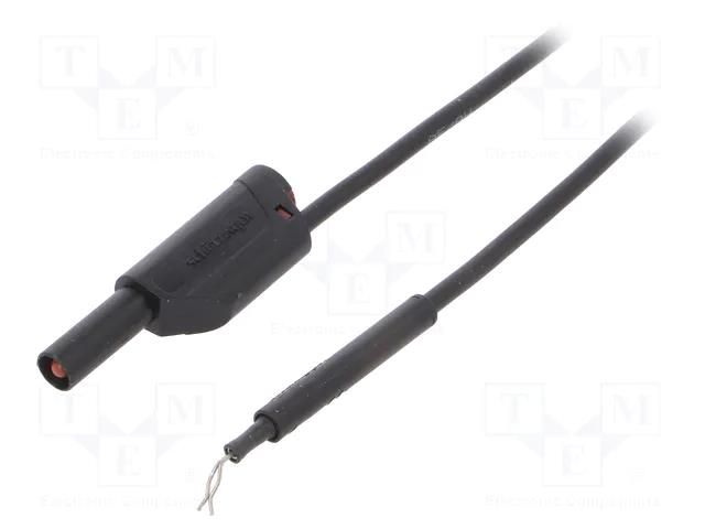 Test lead; 19A; probe tip,banana plug 4mm; Len: 1m; black SCHÜTZINGER AL8321ZPK1100-SW