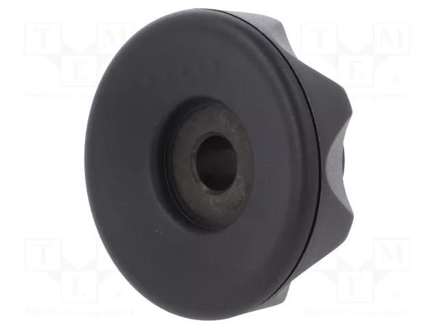 Knob; Ø: 56mm; H: 29mm; technopolymer PA; Boss material: steel; ELK. ELESA+GANTER ELK.56FP-A-10-C1