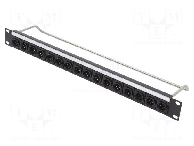 Connector: XLR; patch panel; male; screw; Thread: M3; rack CLIFF CP30181