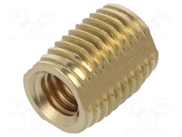 Threaded insert; brass; M4; BN 1205; for plastic BOSSARD B4/BN1205