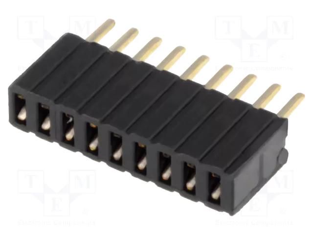 Connector: pin strips; socket; female; PIN: 9; straight; THT; 1.27mm CONNFLY DS1065-07-1X9S8BV