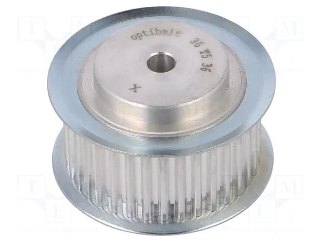 Belt pulley; T5; W: 25mm; whell width: 36mm; Ø: 56.45mm; aluminium OPTIBELT 36-T5-36-200ZA