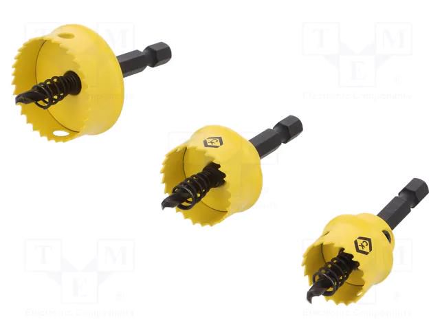 Hole saw set; 20mm,25mm,32mm; 3pcs; Kit: hole saws x3 C.K CK-3213